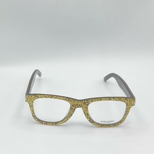 SAINT LAURENT SL50F 007 GOLD GLITTER ON BLACK EYEGLASSES